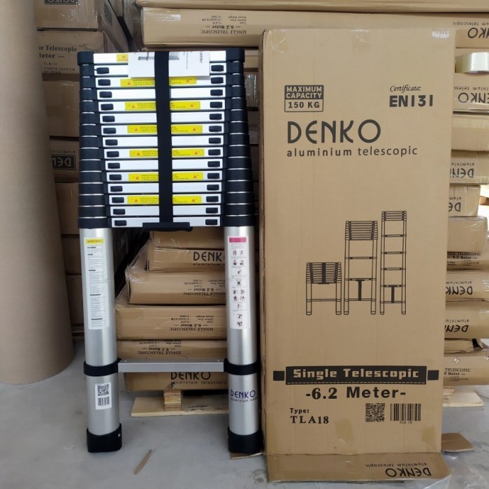 Tangga single teleskopik Denko 6,2 meter tipe TLA18
