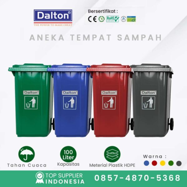 Tempat sampah 100 liter beroda