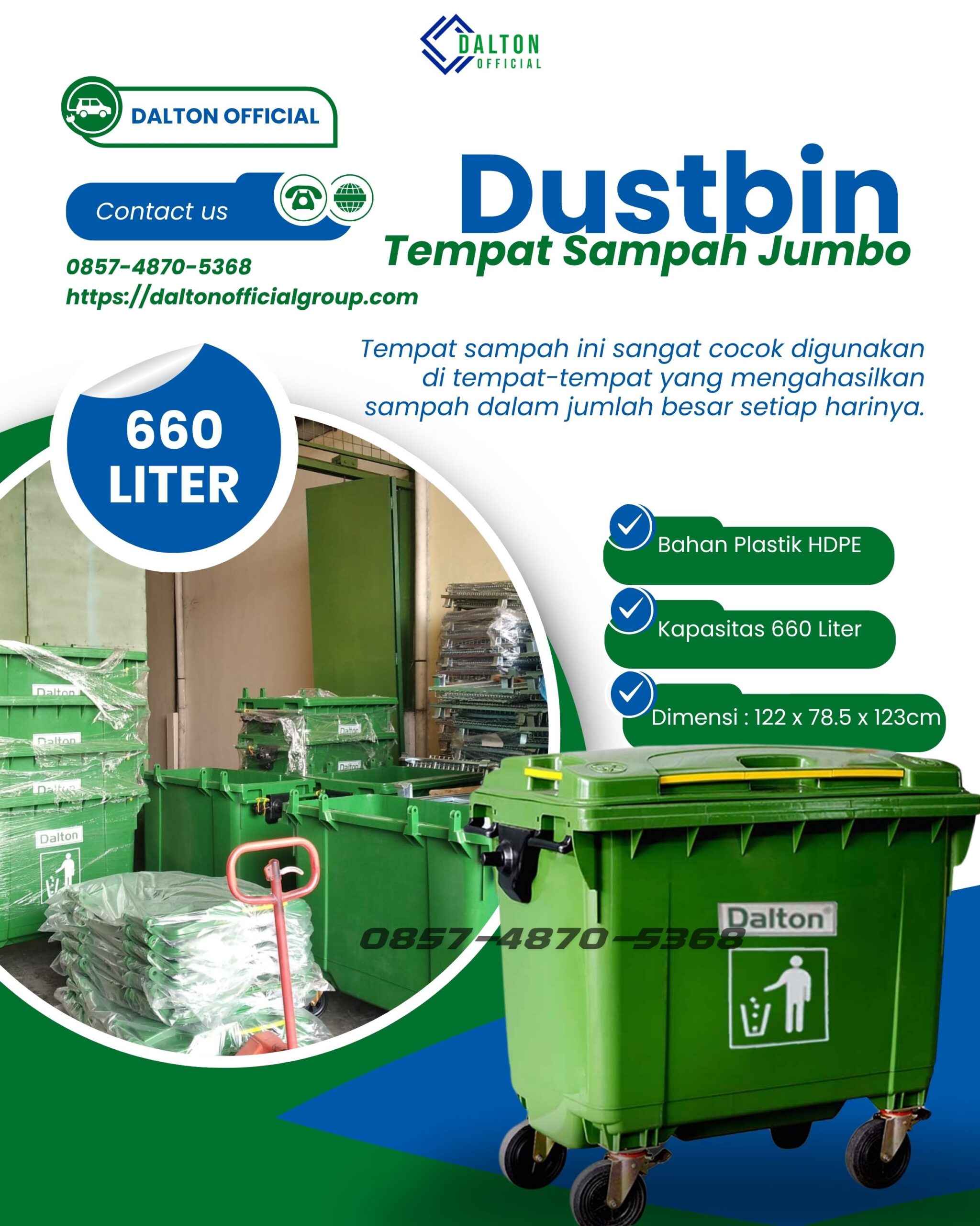 Tempat Sampah jumbo kapasitas 660 Liter Mataram