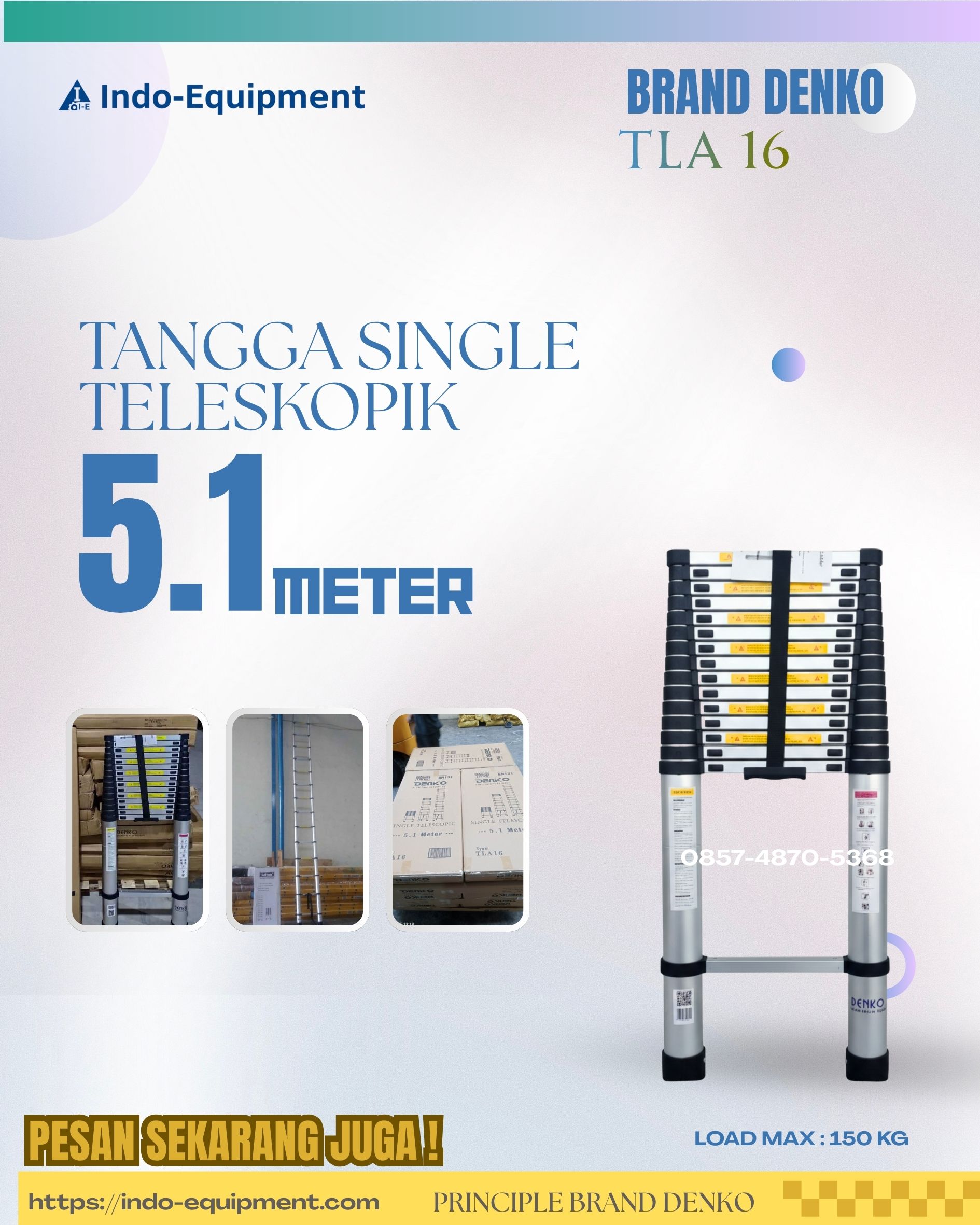 Pusat Jual Tangga Teleskopik Denko TLA16 5.1 Meter