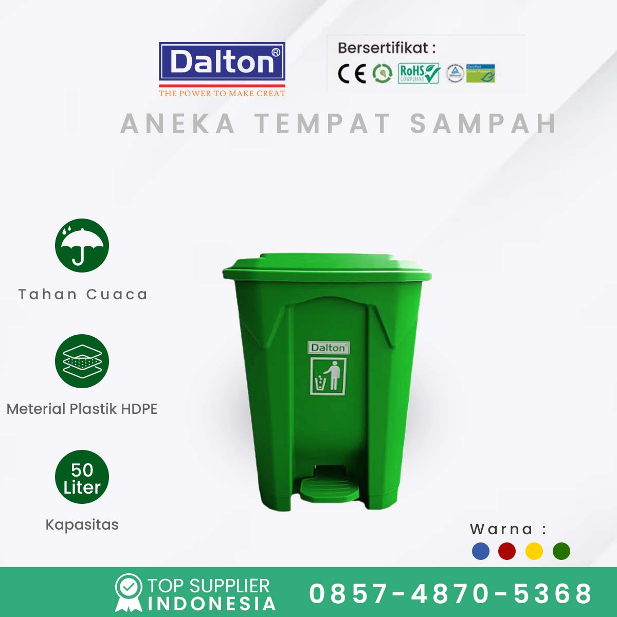 Tempat sampah 50 liter injak kirim ke malang