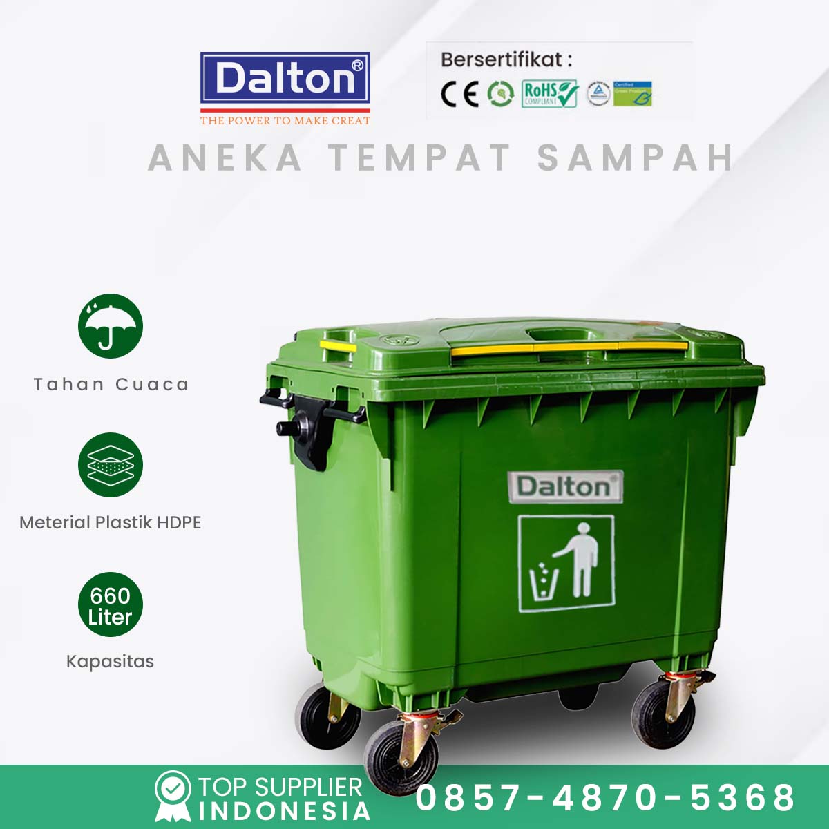 Tempat Sampah Besar Beroda 660 Liter – Dalton