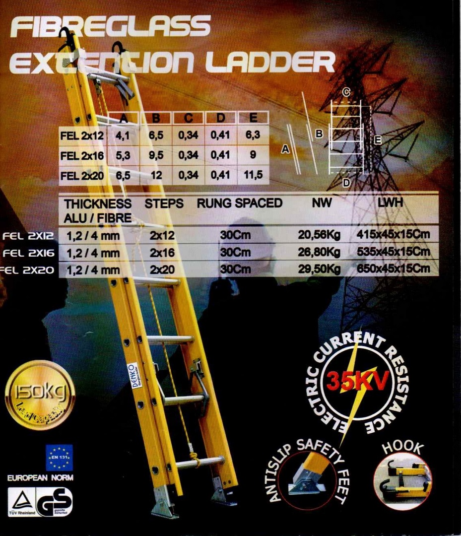 Distributor Tangga PLN Sliding Fiberglass 9.6 Meter 32 Feet - Gambar 52