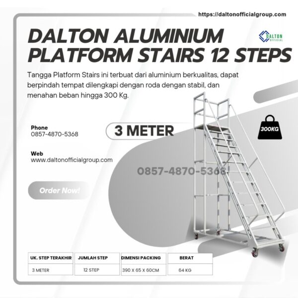 Tangga dorong Rolling Ladders Mobile stairs 3 Meter
