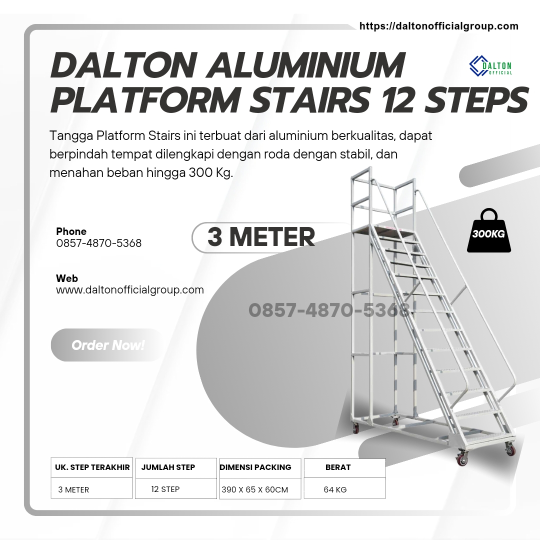 Tangga dorong Rolling Ladders Mobile stairs 3 Meter