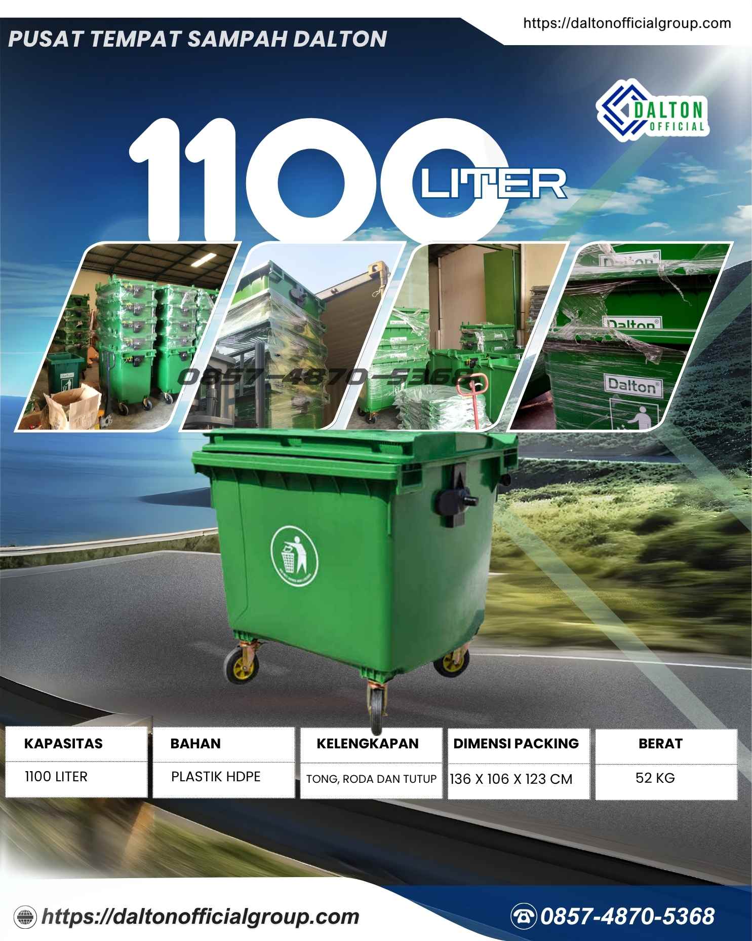 Official - Tempat sampah dalton 1100 liter - Surabaya