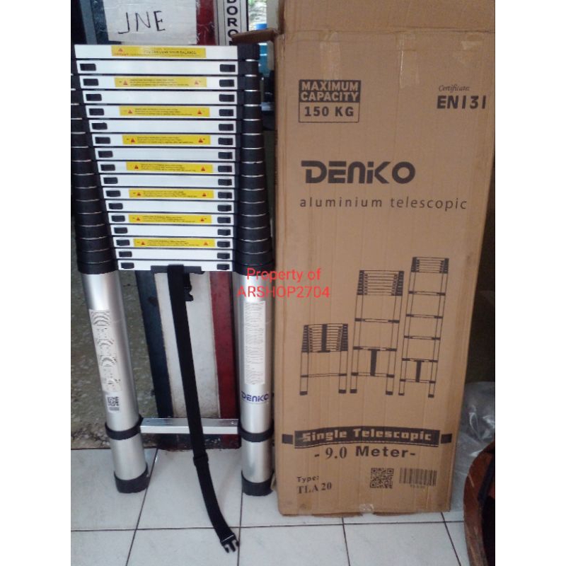 Tangga Single teleskopik ukuran 9 meter merk deko tipe TLA20