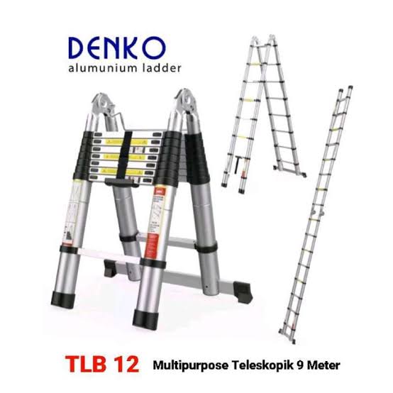 Tangga Aluminium Teleskopik DENKO - TLB-12 (4,5m + 4,5m = 9,0 Meter) - Gambar 3