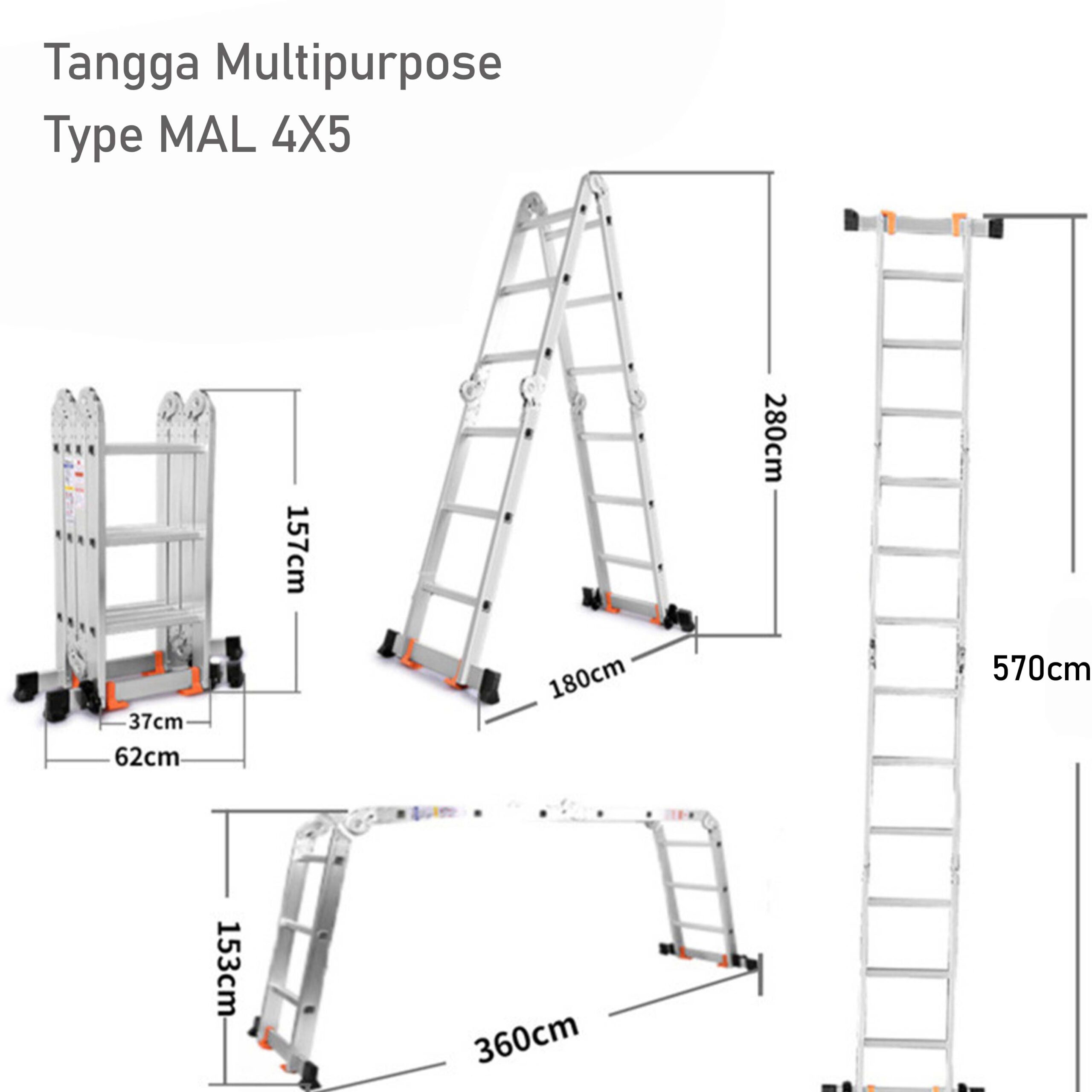 Denko Tangga Lipat Multipurpose 5.7 Meter Mal 4x5
