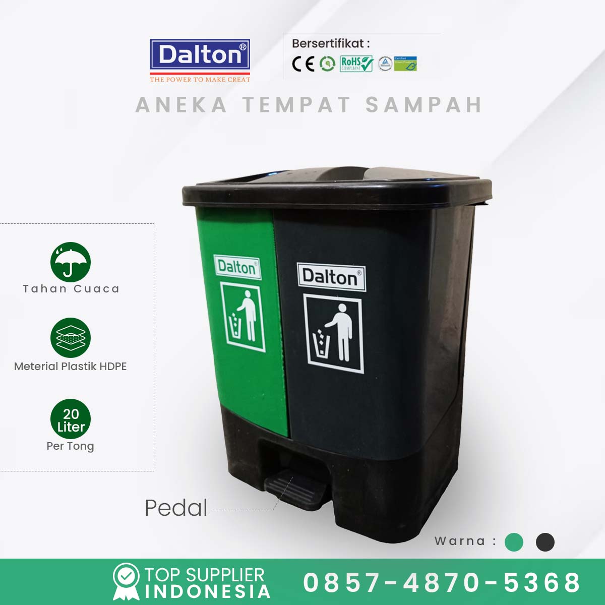 Tempat sampah pilah 20 Liter / tong